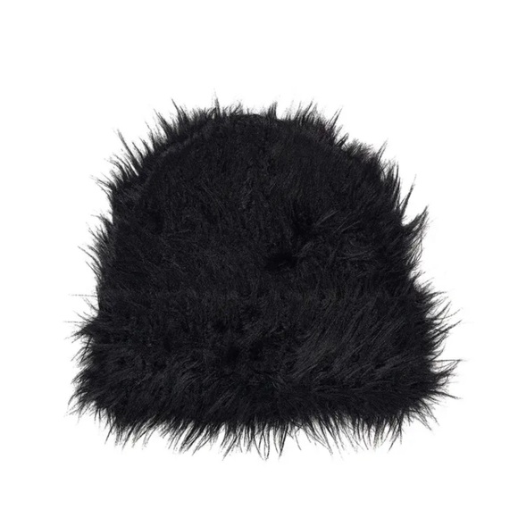 Anthropologie Accessories - NWT Anthropologie Black Faux Fur Hat - One Size